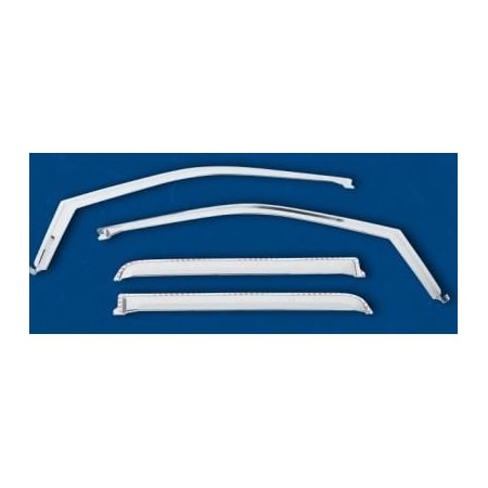 Putco Rainguards, Low Profile; In-Channel With Tape; Chrome; Polycarbonate; Set Of 480025