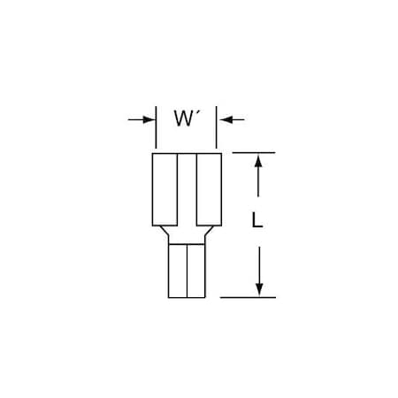 3M High Temperature Non-Insulatd Butted Seam Female Disconnect, 1000PK HT-72F-250-32