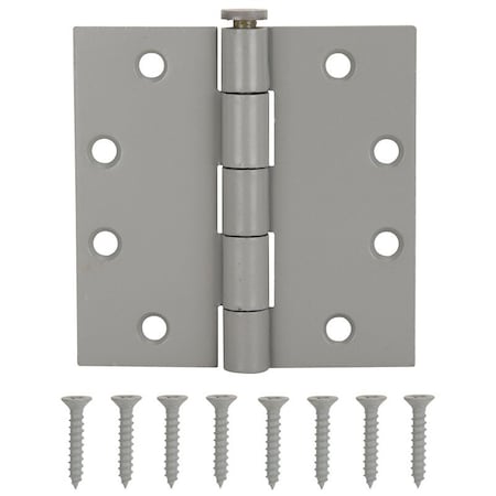 Prosource Square Corner Door Hinge, Steel, Gray, Loose Pin, 180 deg Range of Motion, Screw Mount Mounting LR-017-PS