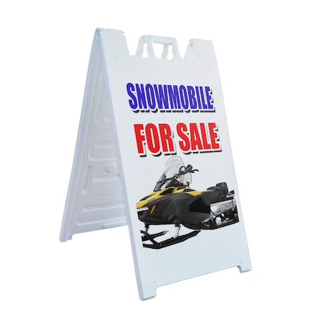 Signmission Snowmobile For Sale, A-Frame & 2 Decals Installed, Heavy-Duty Plastic Frame SBHD-D-2436-Snowmobile For Sale