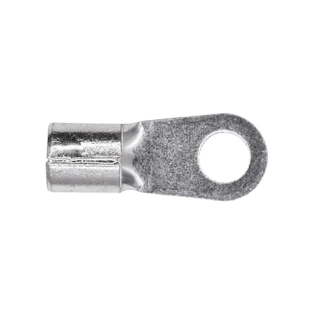 Auveco 6 Gauge 1/4in Stud Ring Terminal Non-Insulating, 25PK 15162