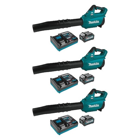 Makita XGT(R) 40 V Battery Powered XGT Leaf Blower Kit, 565 cfm, Battery Included GBU01M1-3