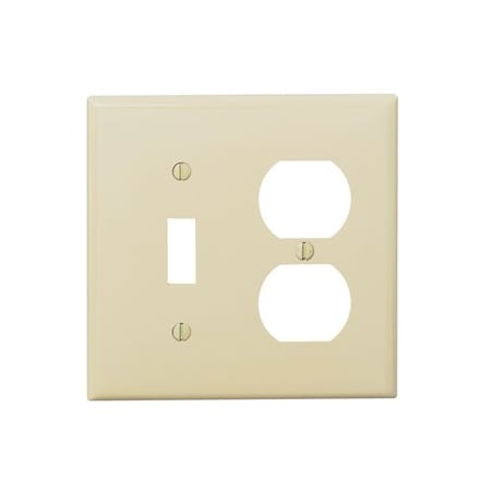 Leviton Combination Wallplate, Midway Size, Gang 2, Light Almond PJ18-T