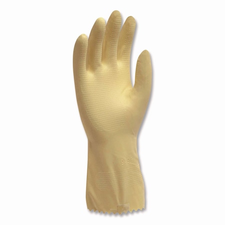 Ambitex Pro L6500 Series Flock-Lined Latex Gloves, 12in Long, 15 mil, Medium, Yellow, Pair, 12PK LMD6500