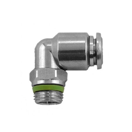 Usa Industrials Push to Connect Tube Fitting, Stainless Steel, Male Elbow Swivel, 10mm Tube OD x 1/4in ZUSA-TF-PTC-SS-70