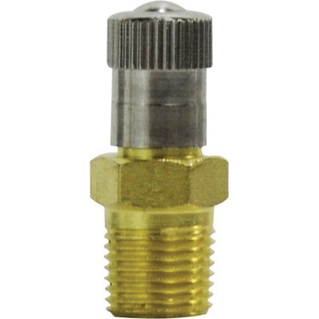 Midland Industries Spring Core Tank Valve, 1/8 in Nominal, MNPT, 300 psi Pressure, Brass Body 46620
