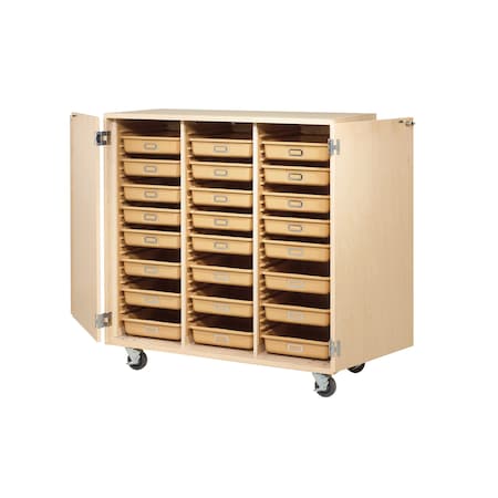 Diversified Spaces Mobile Tote Tray Cabinet, Maple, 214 lb. MTTC-4824WDM