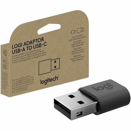 Logitech LOGI ADAPTOR USB-A TO C (GRAPHITE) - BROWN BOX 956-000168