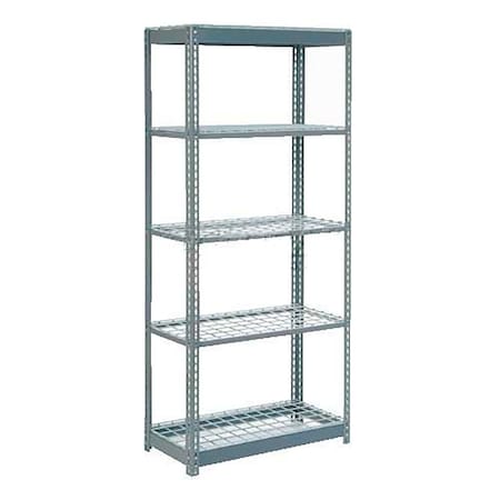 Global Industrial 5 Shelf Standard Duty Boltless Shelving Starter 36"Wx18"Dx84"H, Wire Deck B2297457