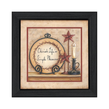 Homeroots Simple Pleasures 5 Black Framed Print Wall Art 407804