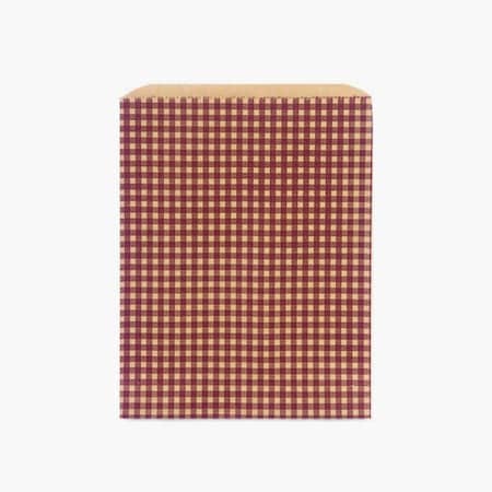 Nashville Wraps Burgundy Gingham Kraft Merchandise Bags, 8.5x11, 100PK MB2GBM