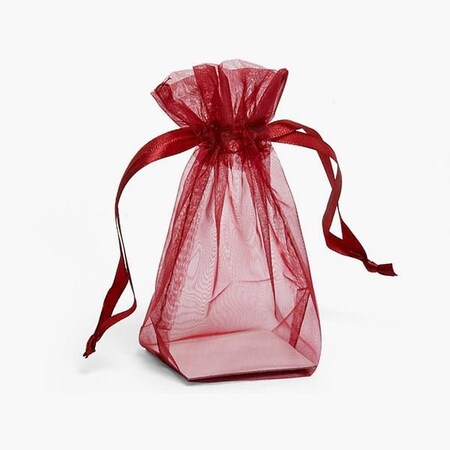 Nashville Wraps Burgundy Square Gusseted Sheer Bag, 2.25x2.25x6, 10PK GHB226BU