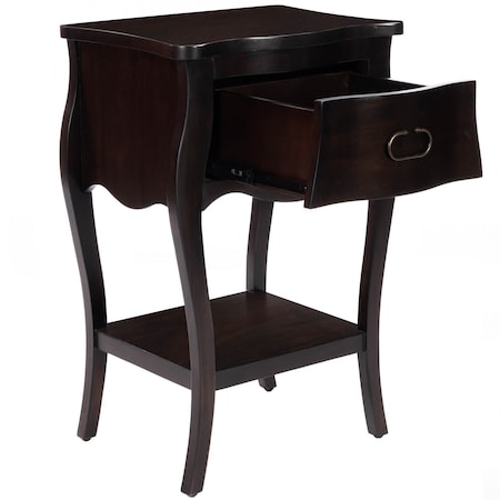 Homeroots Dark Brown Chocolate Single Drawer Night Stand 388902