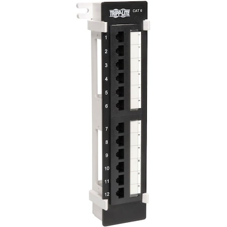 Eaton Tripp Lite Series 12-Port Cat6/Cat5 Wall-Mount Vertical 110 Patch Panel, TAA, RJ45 N250-012