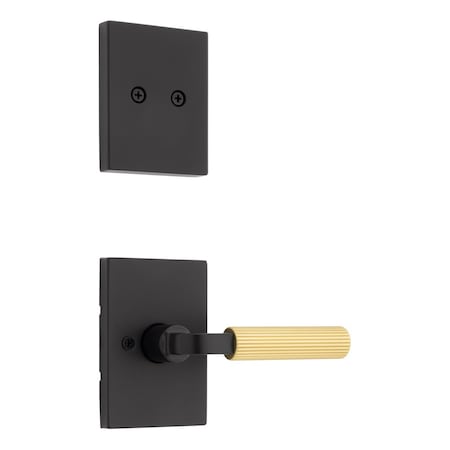 Kwikset Residential Handlesets Dummy Reversible Matte Black by Satin Brass 973MALRCT-514X4