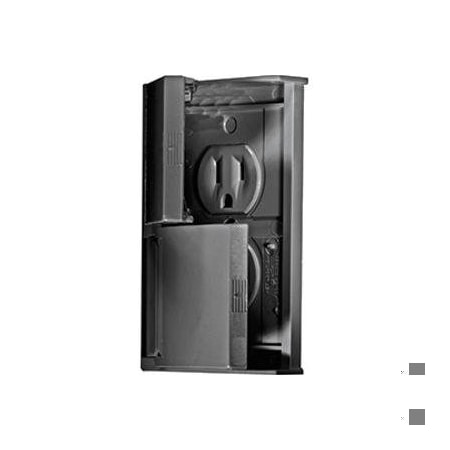 Rv Designer WEATHERPROOF BLACK DUAL OUTLET W/ SNAP COVER-PLATE S907