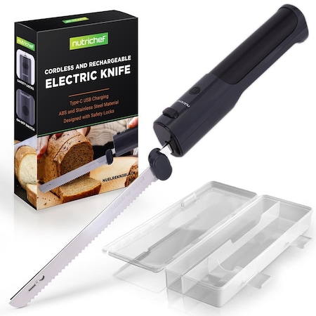 Nutrichef Cordless Electric Knife, Black NUELREKN3BLACK