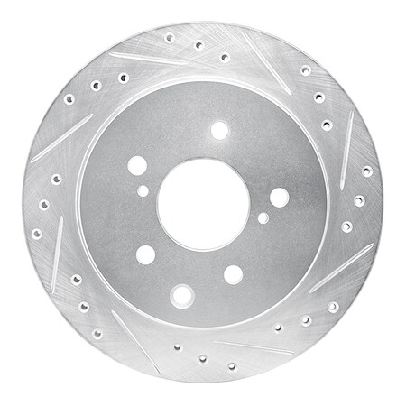 Dynamic Friction Co DFC Brake Rotor - Drilled and Slotted - Silver 631-68004R