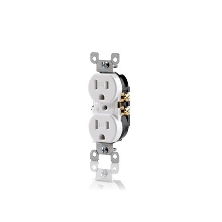 Leviton Tamper-Resistant Duplex Receptacle, 15 Amp, 125 Volt T5320-W