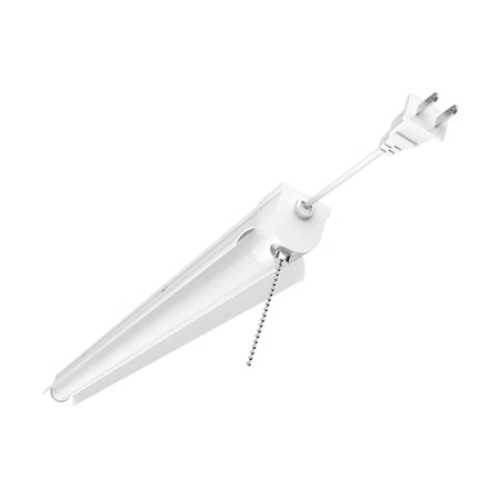 Nuvo 34 Watt, 3 Foot, LED Shop Light with Pull Chain, White Finish, 4000K 62/927