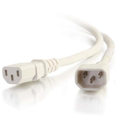 Cb Distributing 2 ft. 18AWG Power Cord - IEC320C14 to IEC320C13 - White ST263527