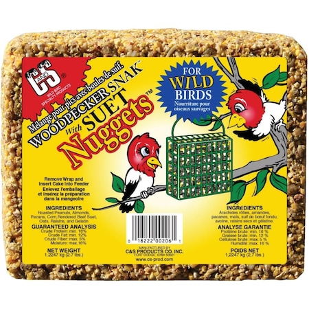 C&S 2.7 Lb. Woodpecker Snack with Peanut Suet Nuggets 100214206