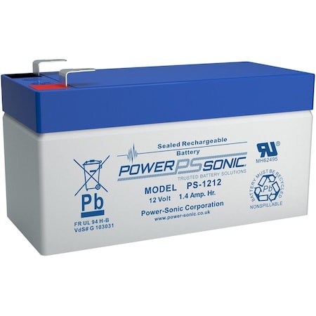 Power-Sonic 12V 1.4Ah F1 AGM Rechargeable Battery PS-1212 F1