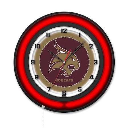 Holland Bar Stool Texas State University 19 Double Neon Wall Clock Clk19BK