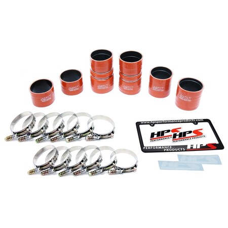 Hps Performance Ultra High Temp Aramid Reinforced Silicone Intercooler Hose Boots Kit, Orange, 57-1539