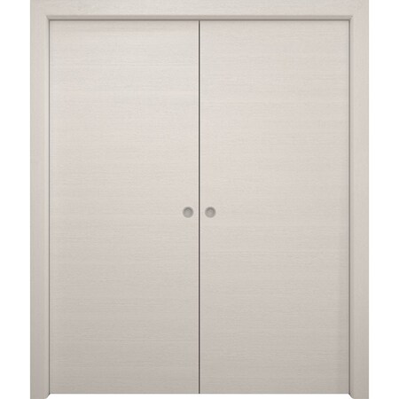 Sartodoors Sliding French Double Pocket Doors 36 x 80 inches, Ego 5000 Painted White Oak, Kit Rail Hardware , EGO5000DP-PWO-36