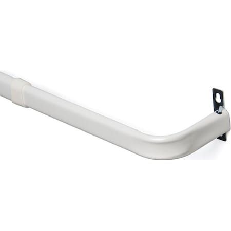 Kenney Mfg Curtain Rod, 1 in Dia, 84 to 120 in L, Steel, White KN513