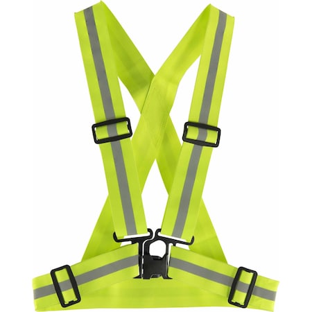 Ironwear Hi Vis Reflective Traffic Safety Sash Belt with Front Release Buckle, Lime, OSFA 1915-L
