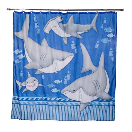 Designed To Furnish Fishn Sharks - Under Water Shower Curtain DE2527401