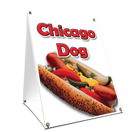 Signmission Chicago Dog, 24 Inch x 18 Inch A-frame Yard Sign, Plastic Sign SBC-1824-Chicago Dog
