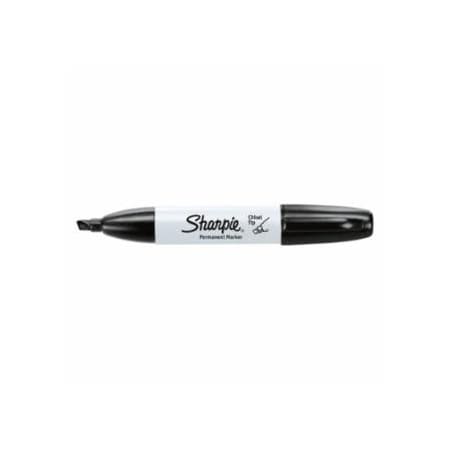 Sharpie Chisel Point Permanent Marker, Black, 5.3 mm Tip Size, 6PK 652-38262PP