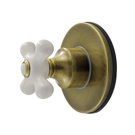 Kingston Brass Single-Handle Six-Way Diverter Valve with Round Trim Kit, Antique Brass KS4033PX