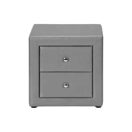 Homeroots 21" Gray Wood Two Drawer Nightstand 489773