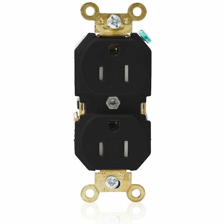 Leviton Industrial Series Extra Heavy Duty Grade Tamper Resistant Duplex Receptacle, 15 Amp, 125 Volt 5262-SGE