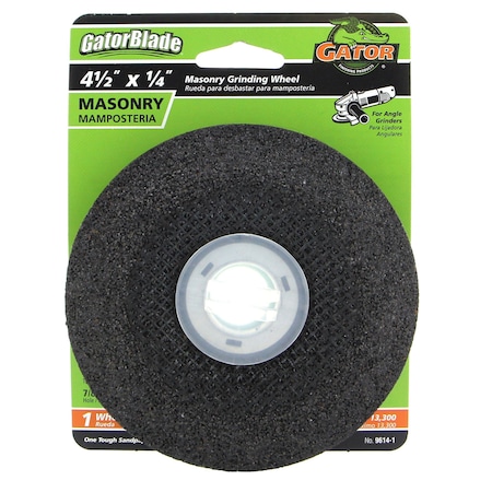 Gator Finishing 4.5 in. X 1/4 in. Grinding Wheel, Masonry 9614