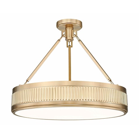 Z-Lite Quinn Modern Gold 3 Light Semi Flush Mount 3046SF22-MGLD-LED
