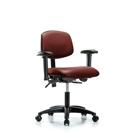 Blue Ridge Ergonomics Vinyl Chair, Vinyl, Adjustable Arms BR-VDHCH-RG-T1-A1-RC-8815