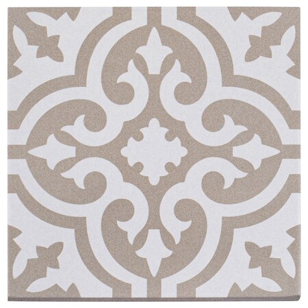 Andova Tiles Bliss Eclectic Beige 8-in. Encaustic Spanish/Moroccan Patterned Matte Porcelain Wall & Floor Tile ANDBLI291