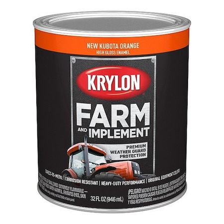 Krylon Acrylic Coating, High Gloss, New Kubota Orange K02043008