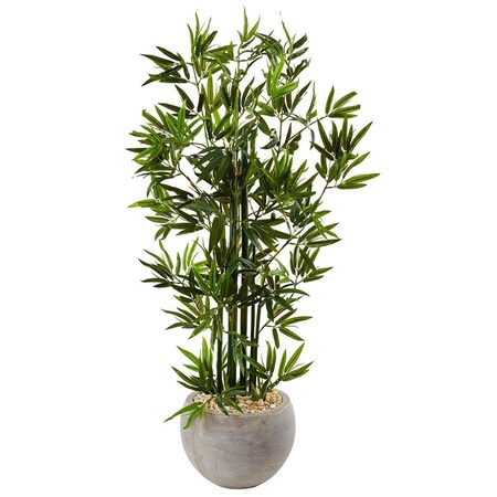 Dare2Decor 4 ft. Silk Bamboo Tree in Sand Colored Bowl DA3019541