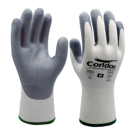 Condor Knit General Purpose Gloves, Nitrile, Foam, Palm, 3 Abrasion Level, 1 PR 824VF9