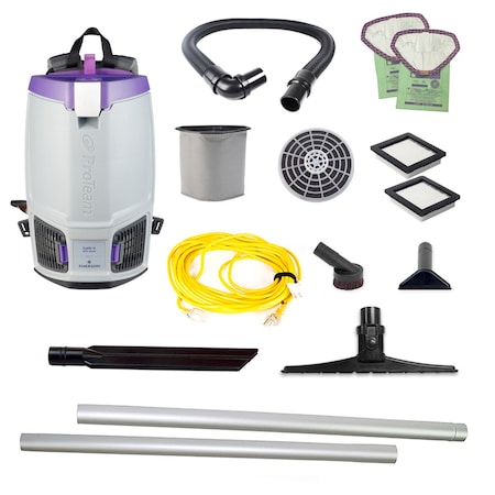 Proteam GoFit 6, 6 qt. Backpack Vacuum w/ 15" Carpet Sidewinder Tool Kit 107700