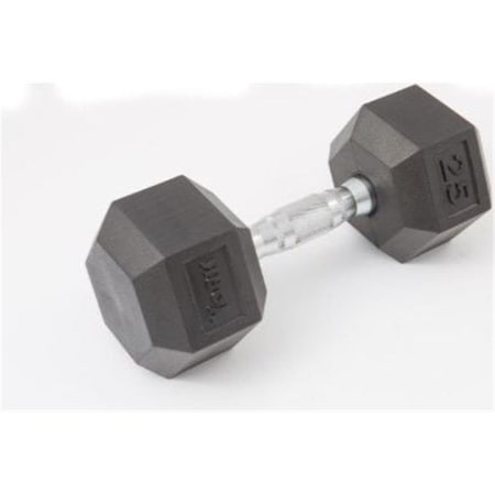 York Barbell Rubber Hex Dumbbell with Chrome Ergo Handle - 30 lbs YO626654