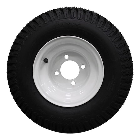 Antego 8in WHITE STEEL GOLF CART WHEELS AND 18X8.50-8in 4 PLY TURF TIRES ATW-003- SET OF 4, 4PK A870110304188508