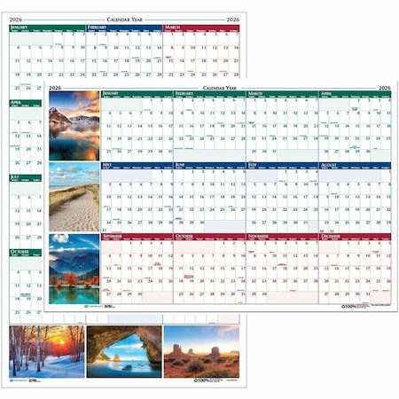 House Of Doolittle Earthscapes Scenic Wipe-off Wall Calendar, 32'' x 48'', 2025 3931