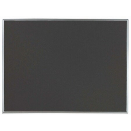 Aarco Designer ''Black'' Fabric Bulletin Board w/ a Clear Satin Anodized Aluminum Frame, 36''Hx48''W DF3648028